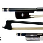 White Pearl Inlaid Black Carbon fiber Viola Bow Model AB010B