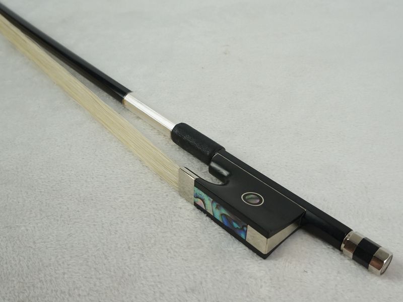 Colour Pearl Ebony Frog Black Carbon Fiber Violin Bow Model VB010C - Image 2