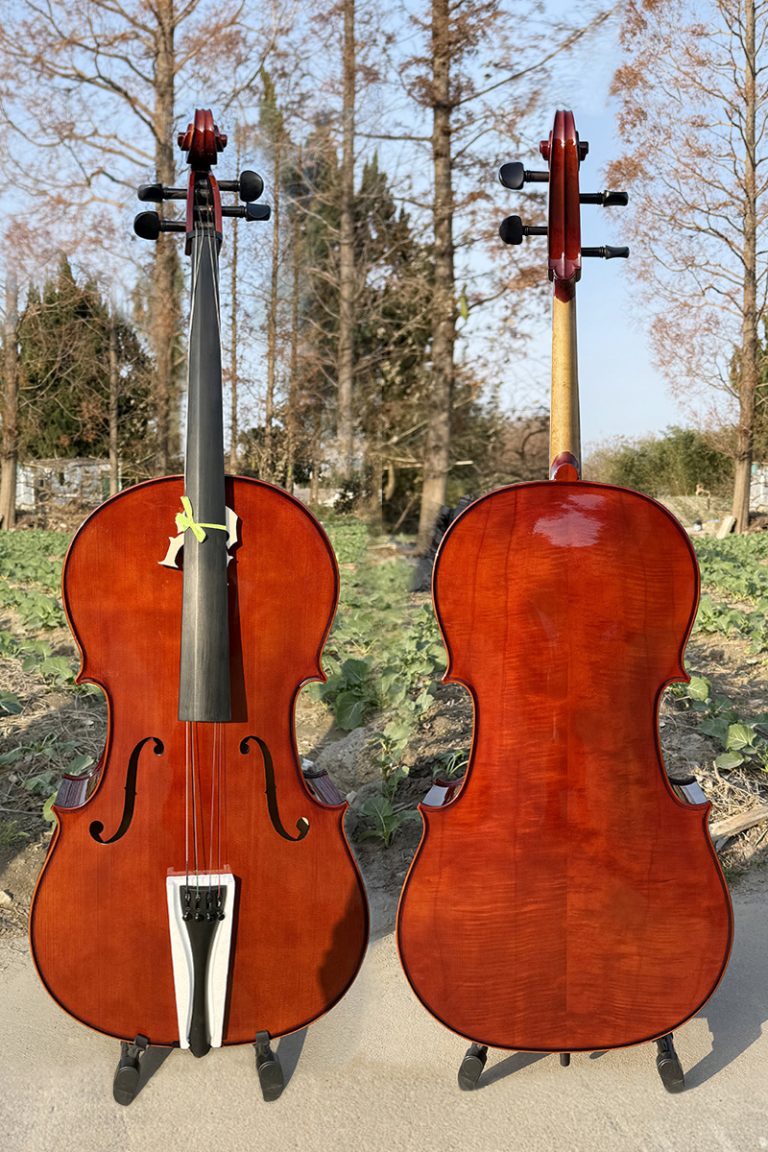 Glossy Red Brown Handed Varnished Flame Maple Cello HC35 - Sinomusik ...